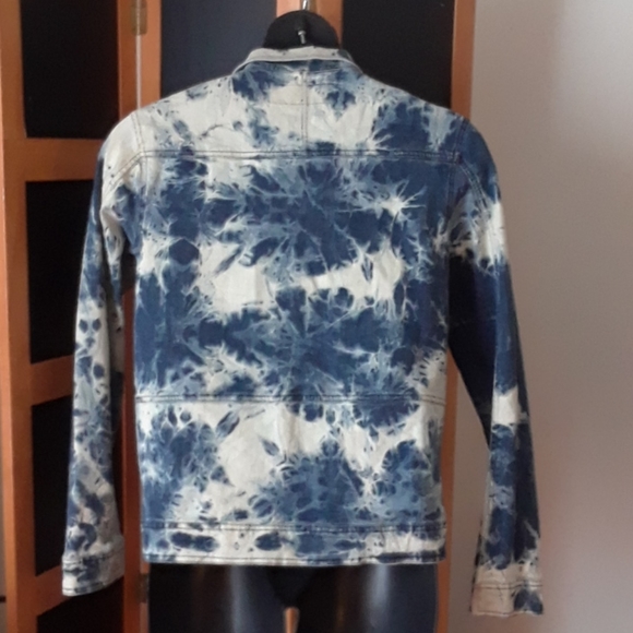 Tunellus Men' Tye Dye Denim Jacket - Picture 3 of 16
